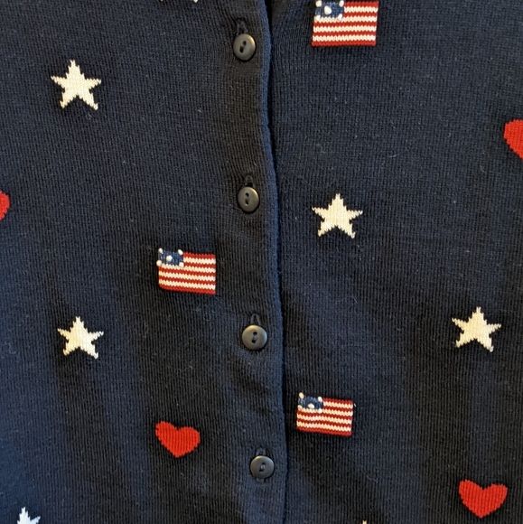 Talbots Navy Blue Flag Star Sweater NWOT - Picture 4 of 6